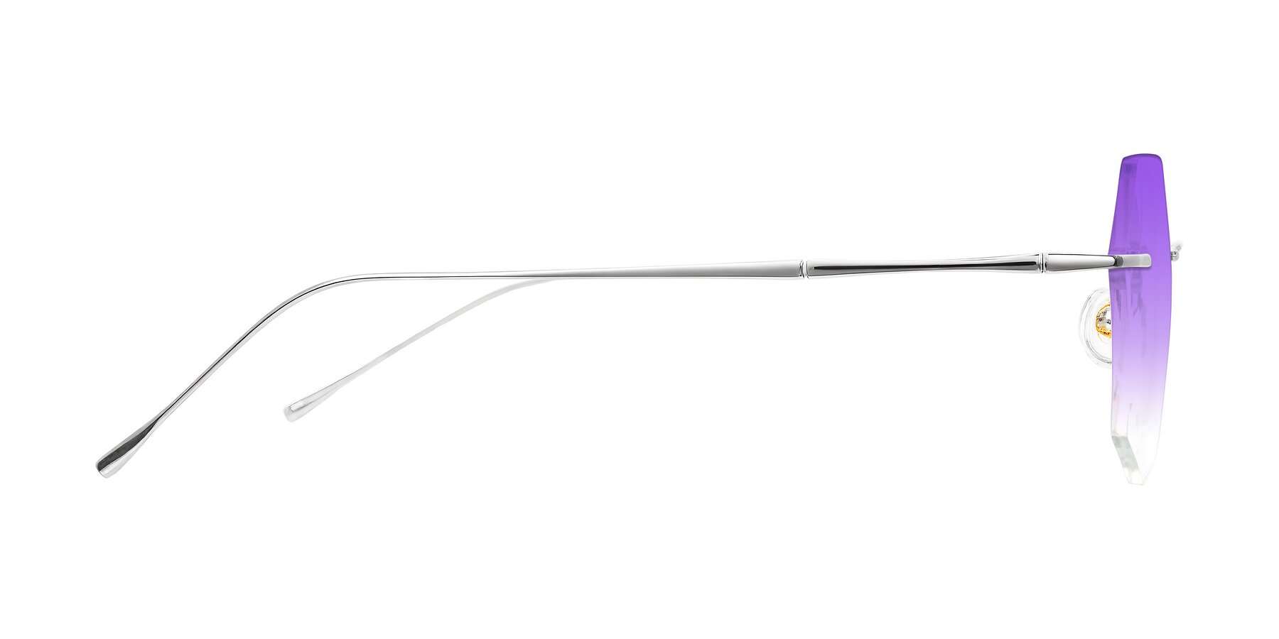 Side of Edme in Silver with Purple Gradient Lenses