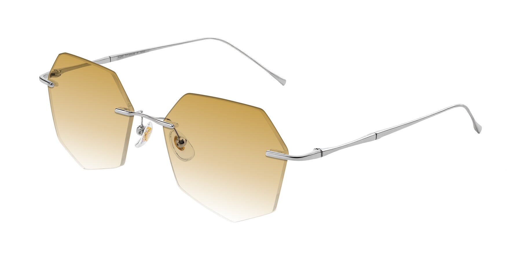 Angle of Edme in Silver with Champagne Gradient Lenses