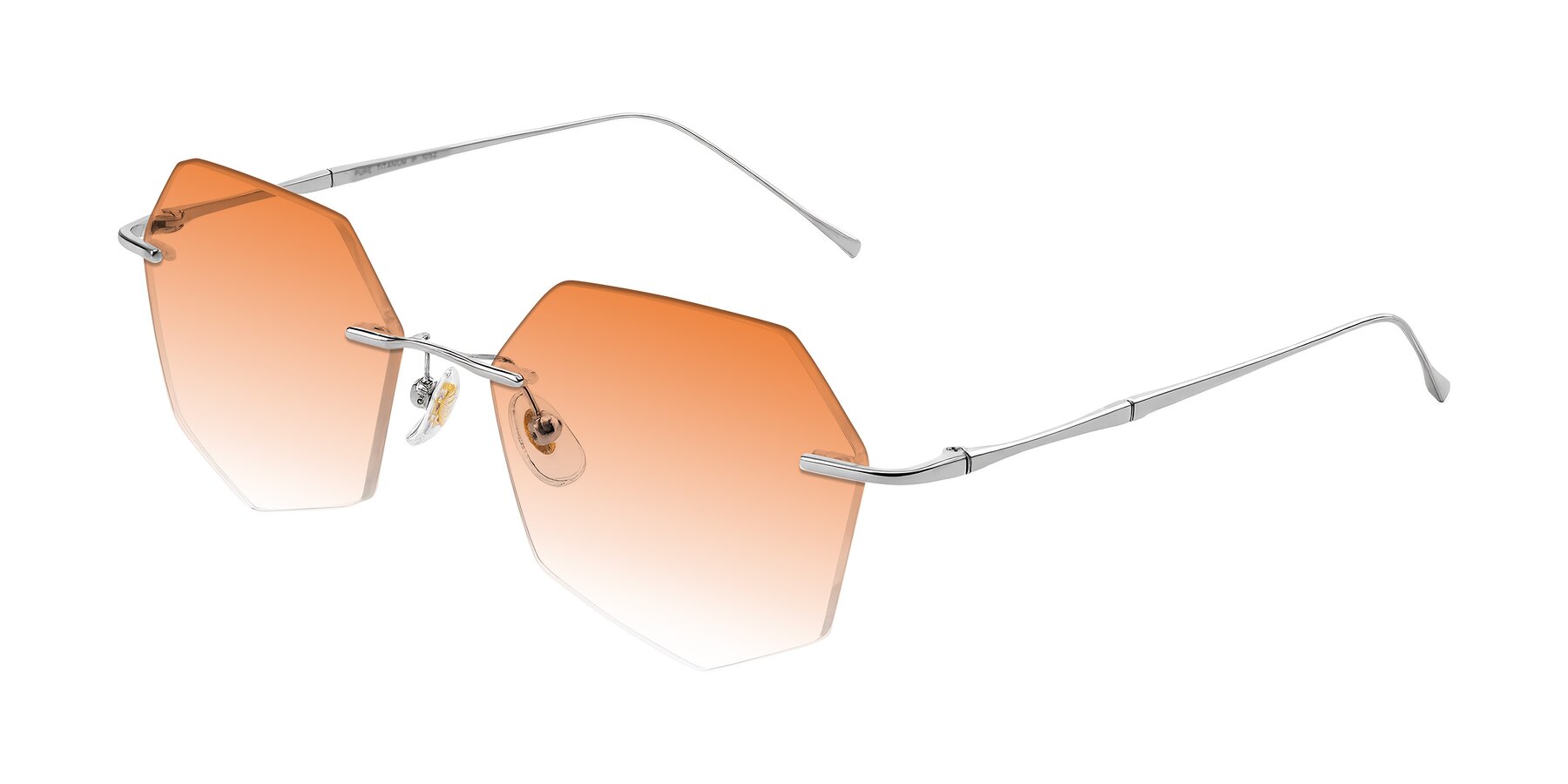 Angle of Edme in Silver with Orange Gradient Lenses