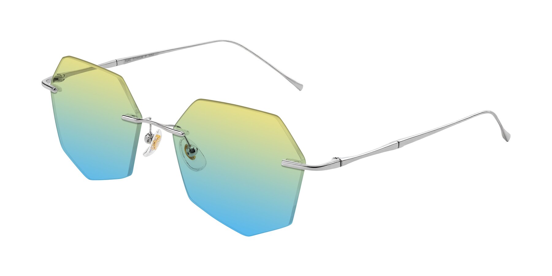 Angle of Edme in Silver with Yellow / Blue Gradient Lenses
