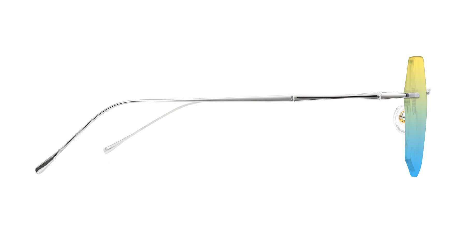 Side of Edme in Silver with Yellow / Blue Gradient Lenses