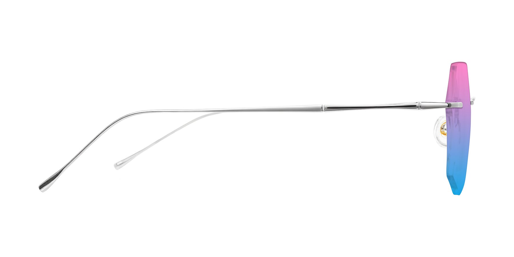 Side of Edme in Silver with Pink / Blue Gradient Lenses