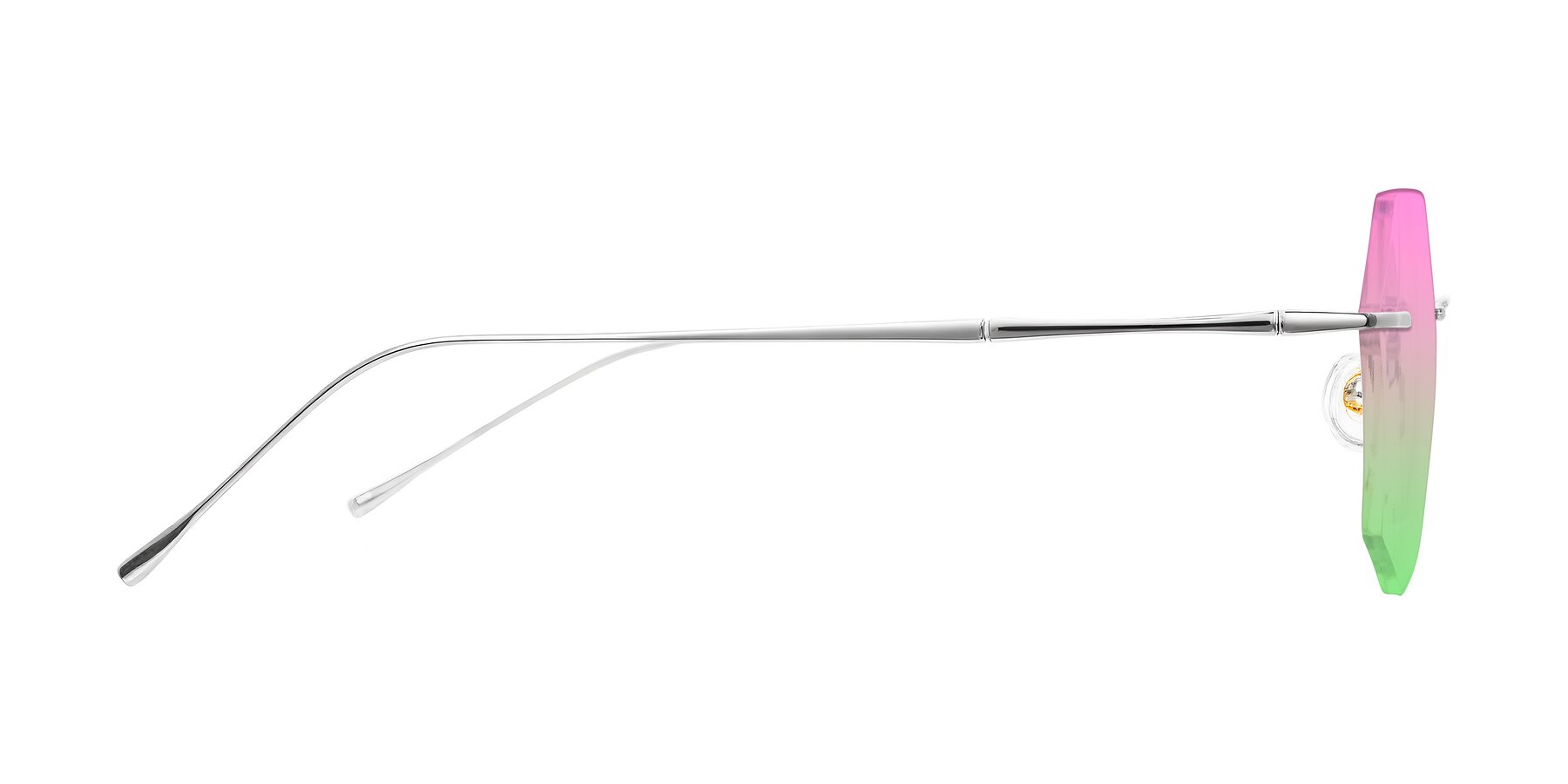 Side of Edme in Silver with Pink / Green Gradient Lenses