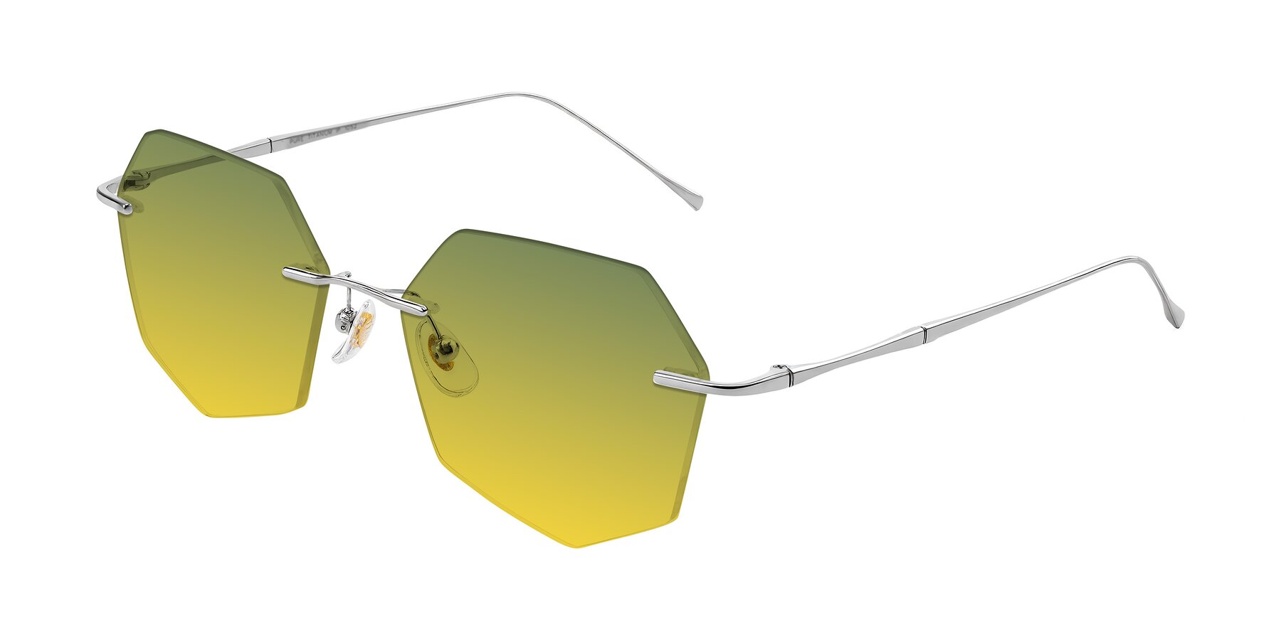 Angle of Edme in Silver with Green / Yellow Gradient Lenses