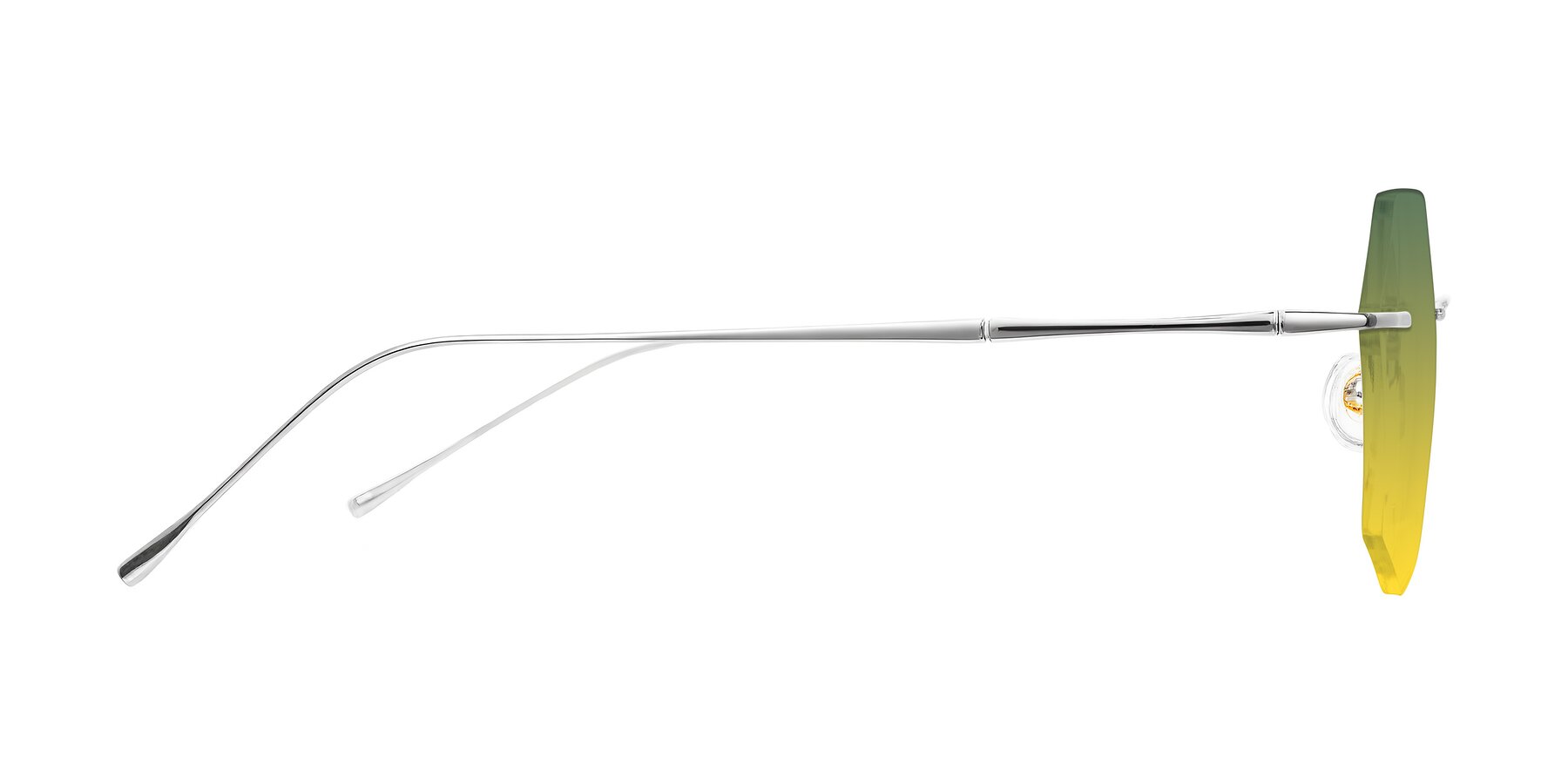 Side of Edme in Silver with Green / Yellow Gradient Lenses