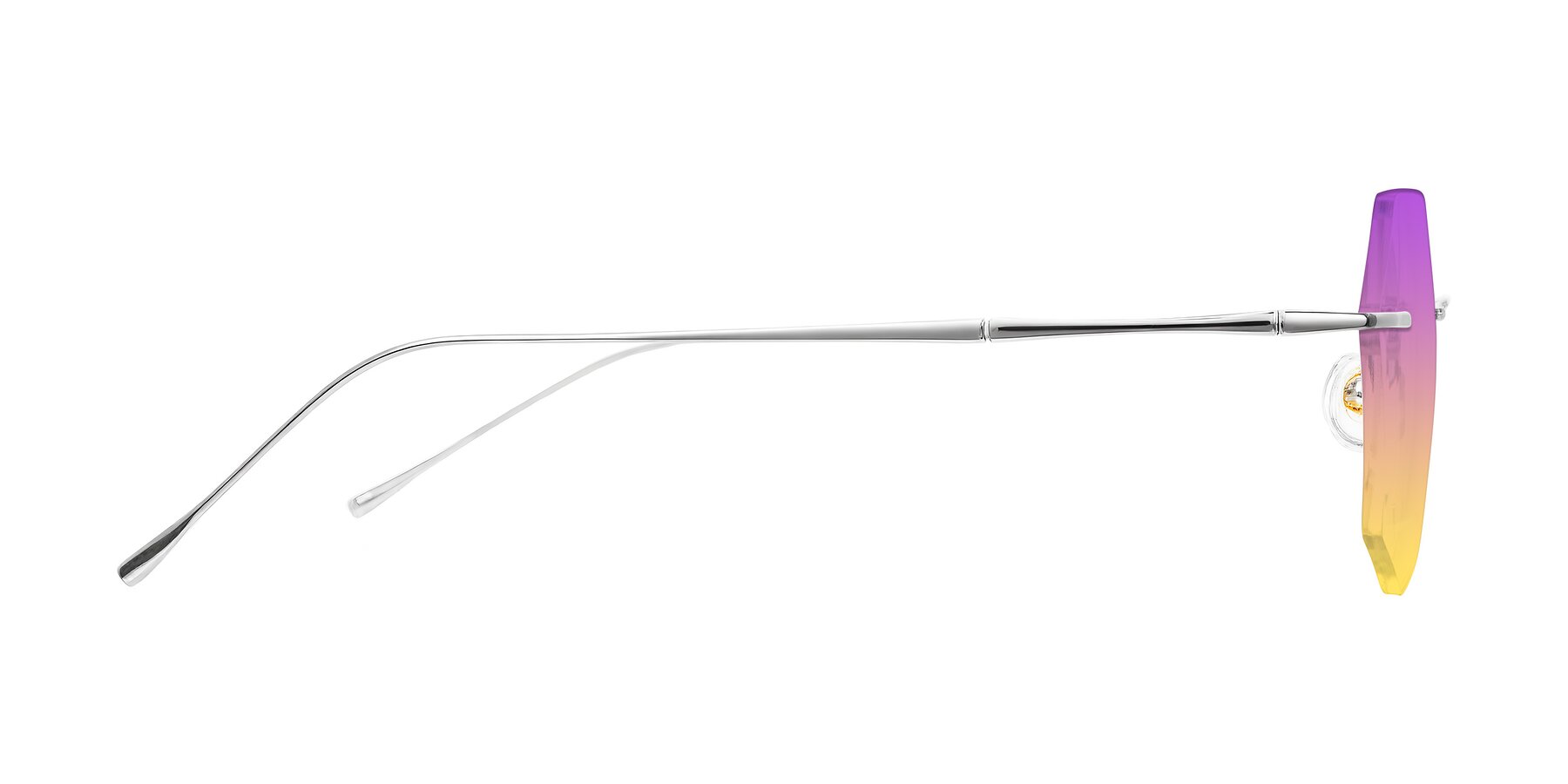 Side of Edme in Silver with Purple / Yellow Gradient Lenses