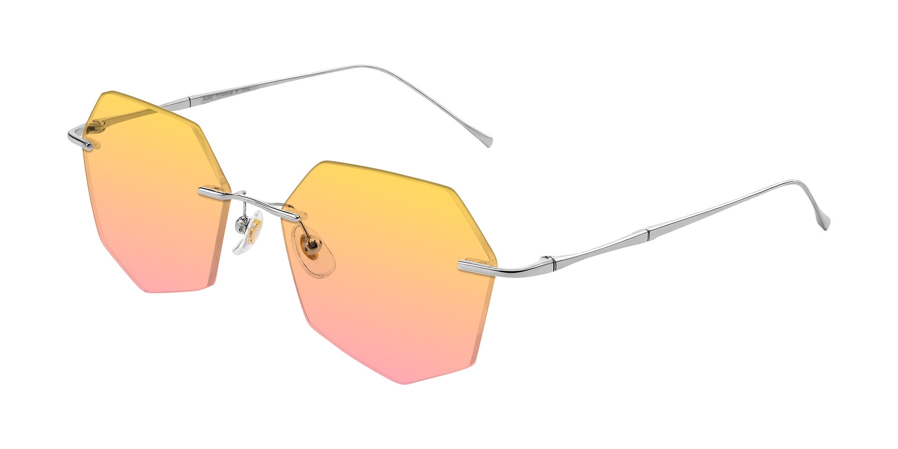 Angle of Edme in Silver with Yellow / Pink Gradient Lenses