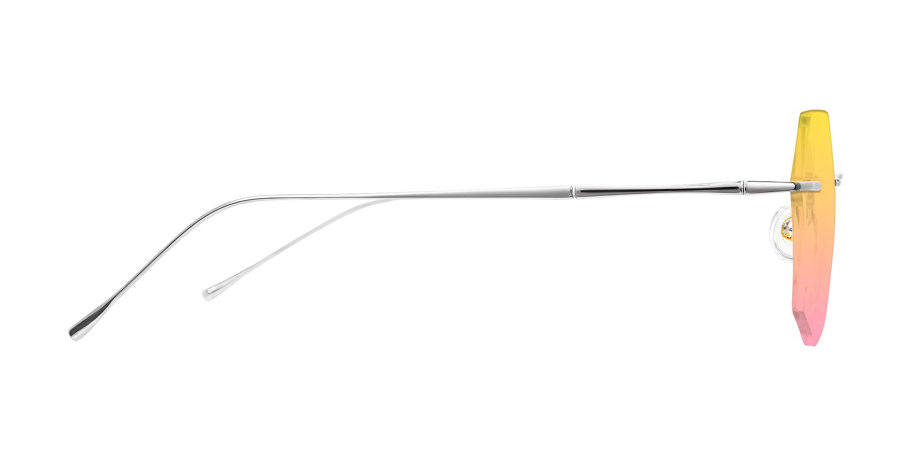 Side of Edme in Silver with Yellow / Pink Gradient Lenses