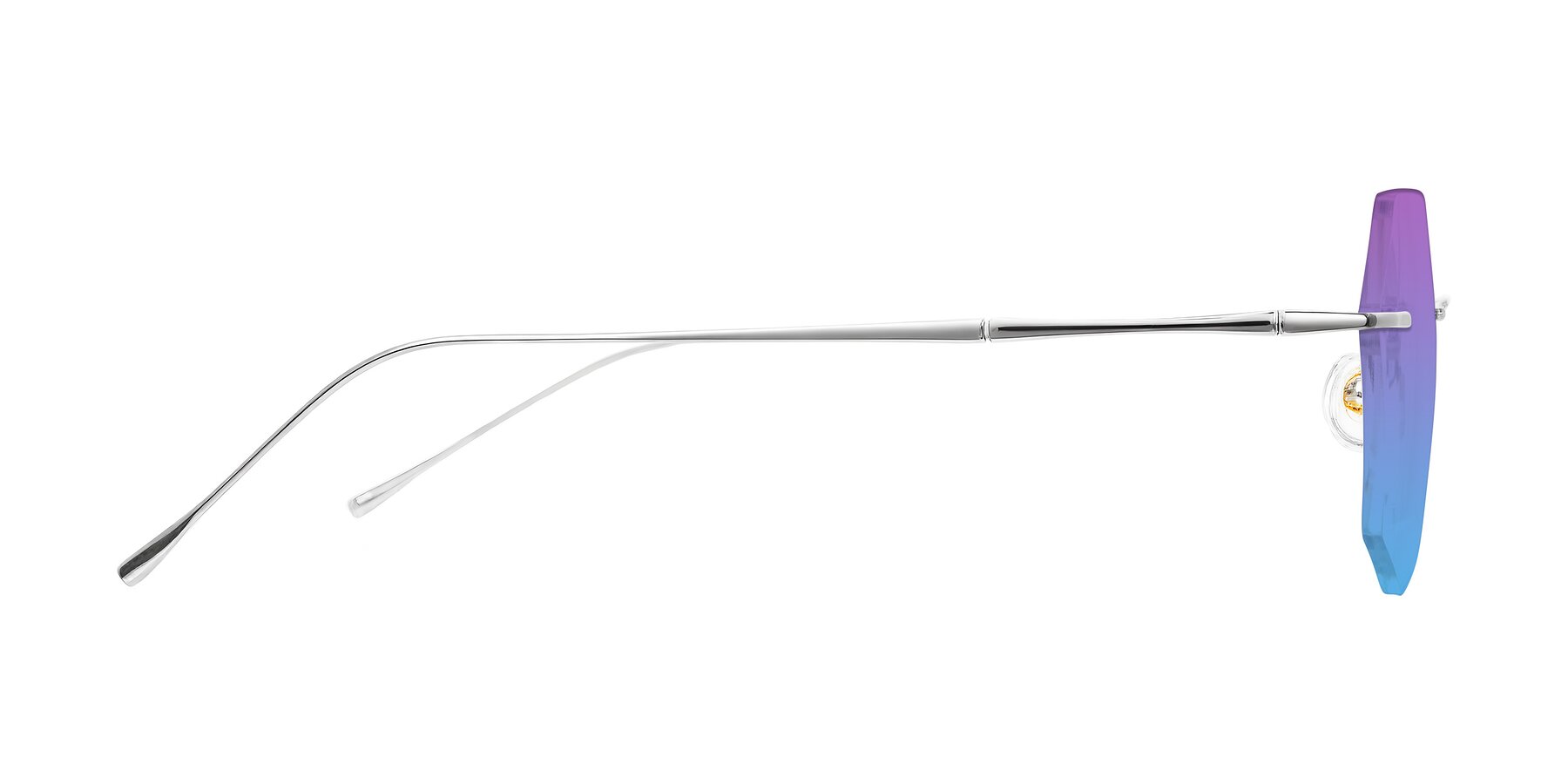 Side of Edme in Silver with Purple / Blue Gradient Lenses