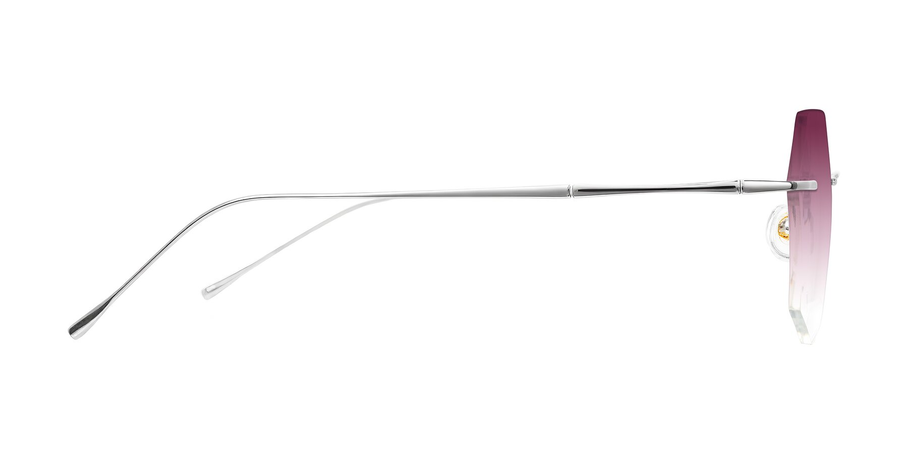 Side of Edme in Silver with Wine Gradient Lenses