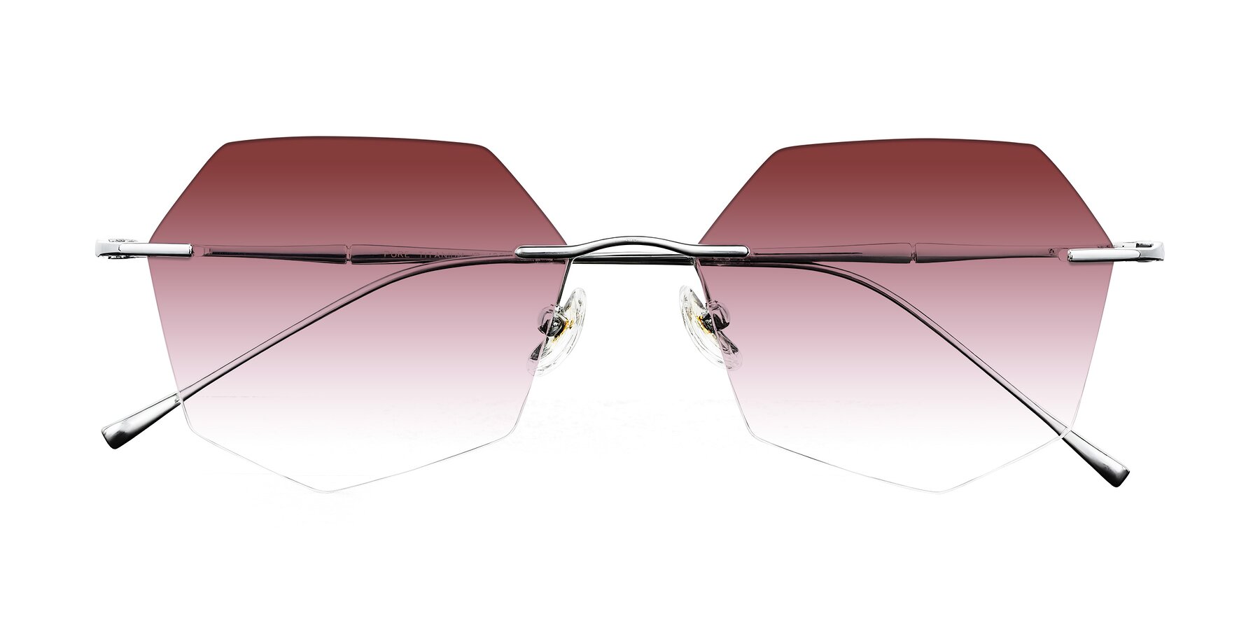 Folded Front of Edme in Silver with Garnet Gradient Lenses