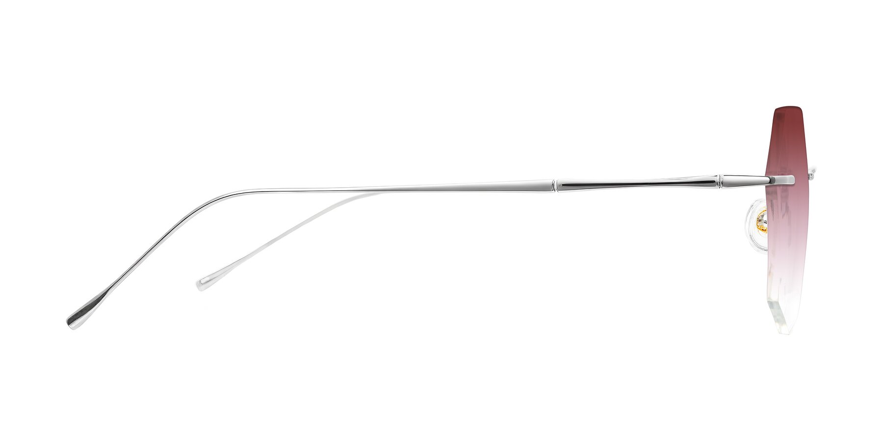 Side of Edme in Silver with Garnet Gradient Lenses