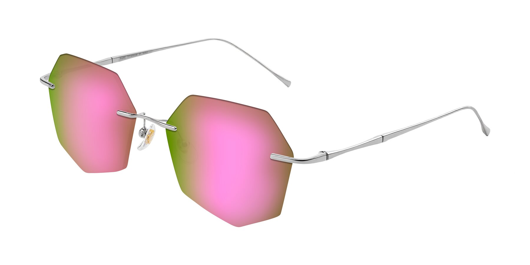 Angle of Edme in Silver with Pink Mirrored Lenses