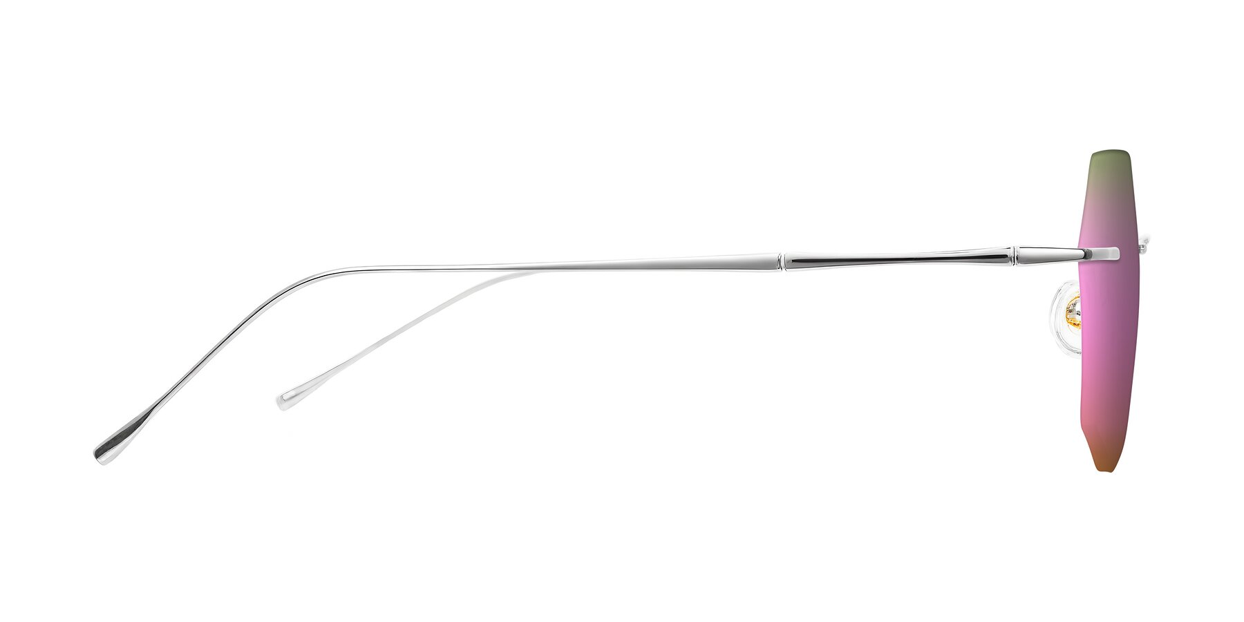 Side of Edme in Silver with Pink Mirrored Lenses