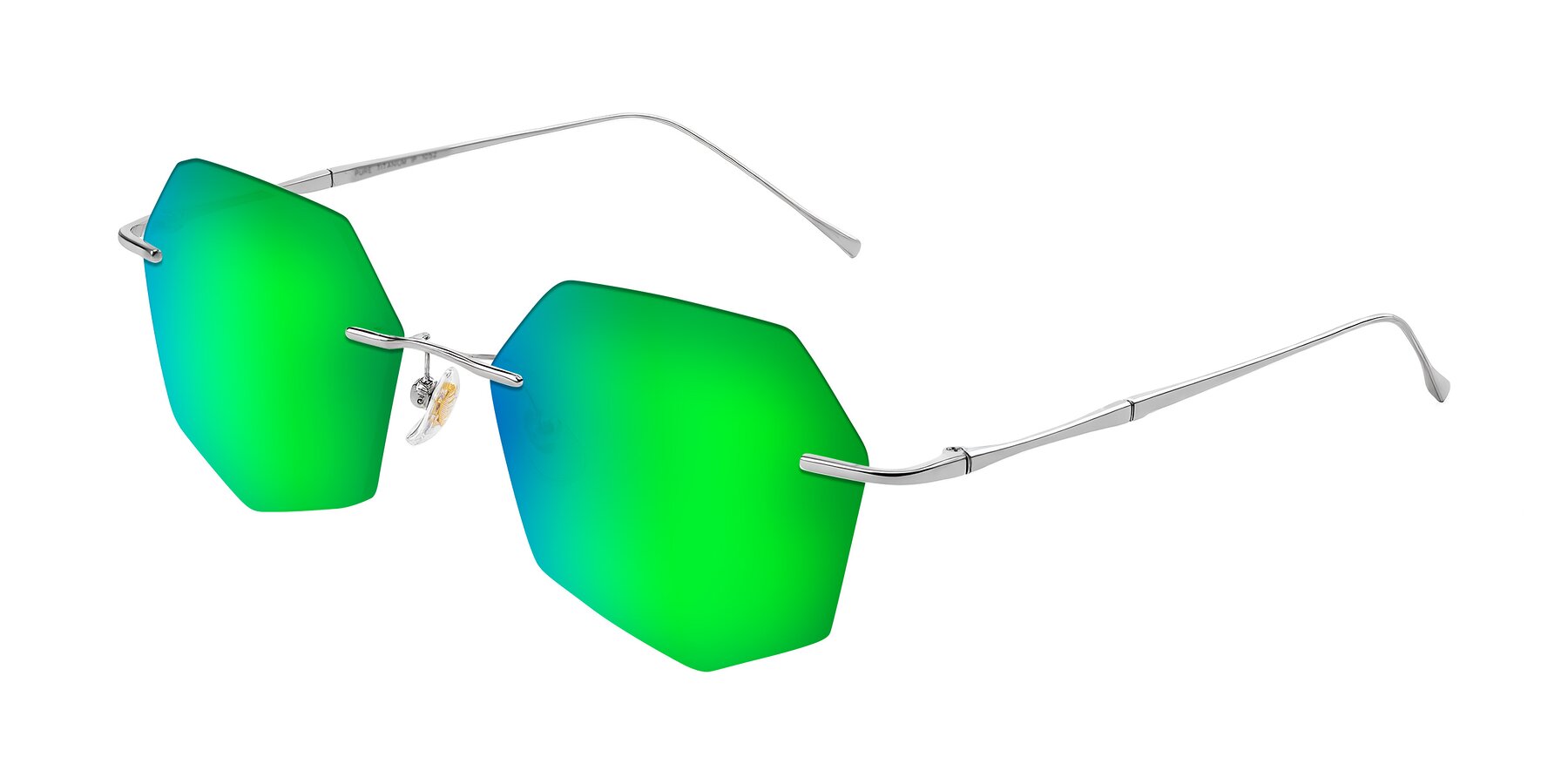 Angle of Edme in Silver with Green Mirrored Lenses