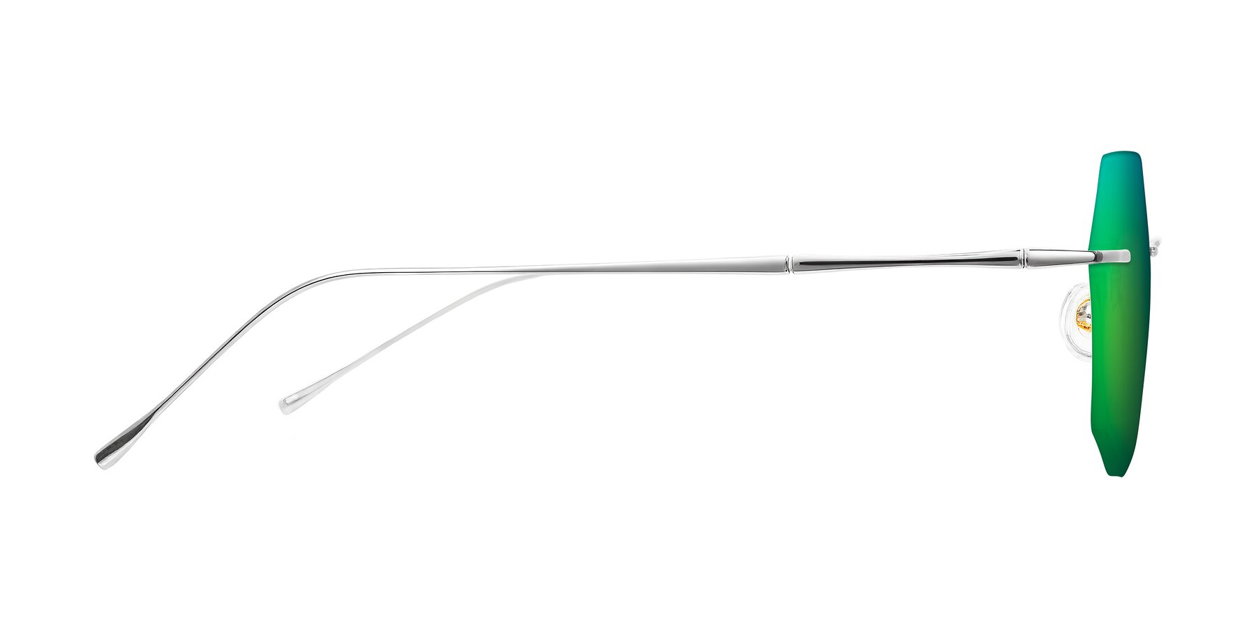 Side of Edme in Silver with Green Mirrored Lenses