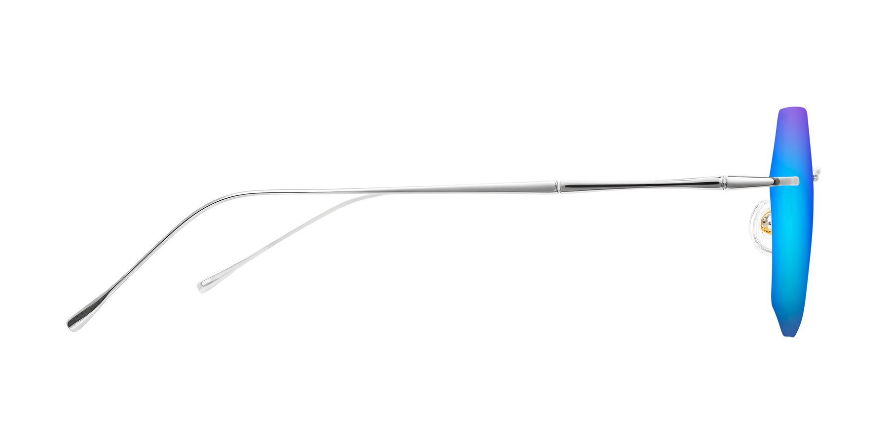 Side of Edme in Silver with Blue Mirrored Lenses