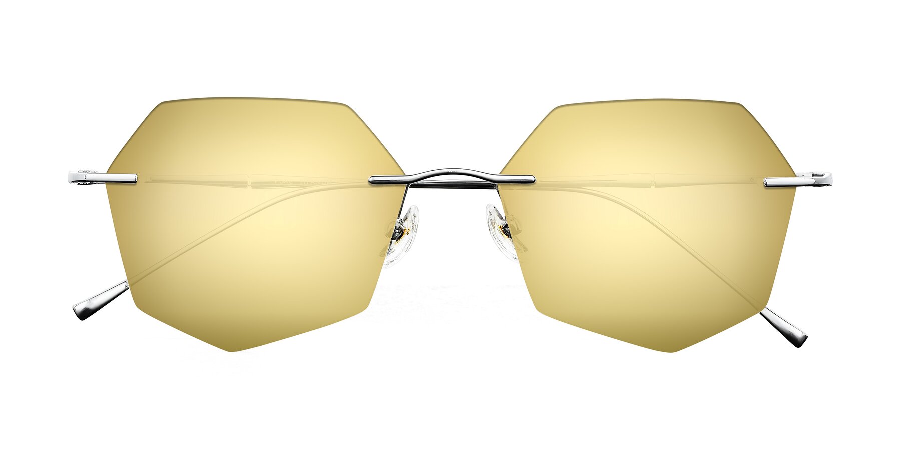 Folded Front of Edme in Silver with Gold Mirrored Lenses