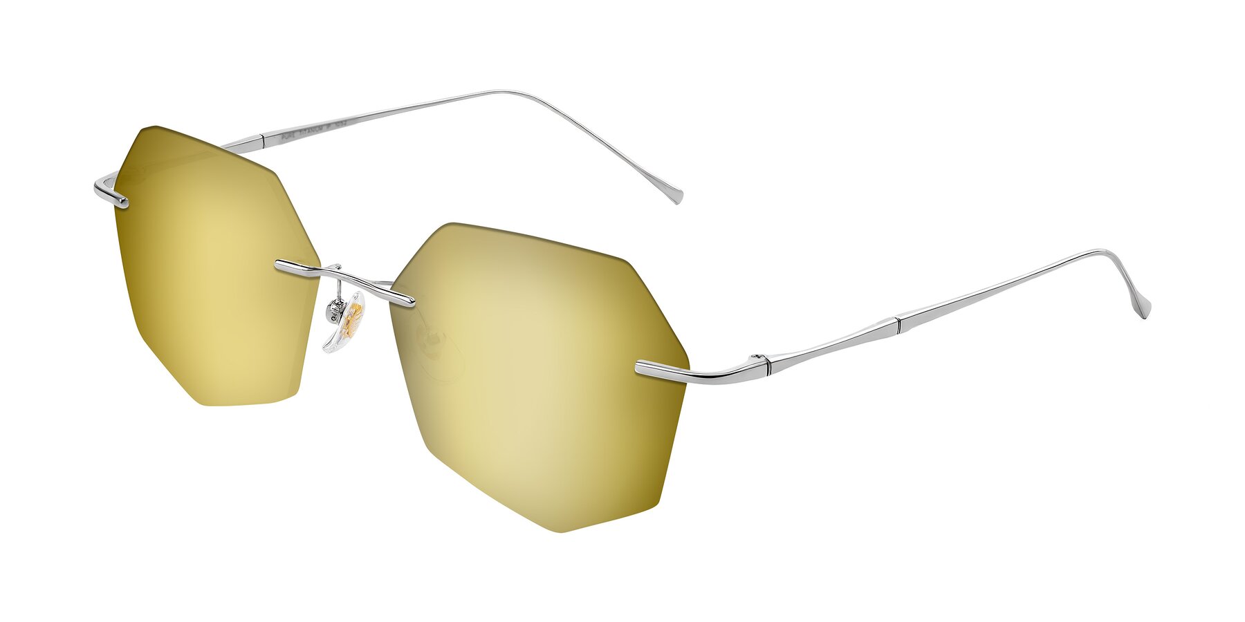 Angle of Edme in Silver with Gold Mirrored Lenses