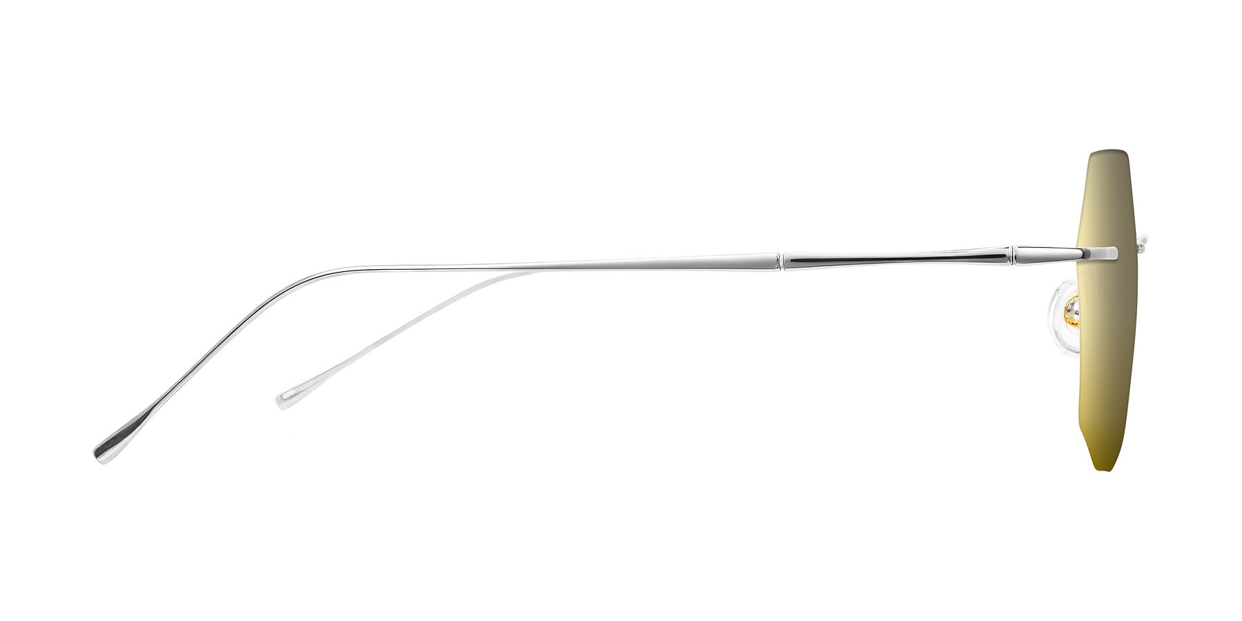 Side of Edme in Silver with Gold Mirrored Lenses