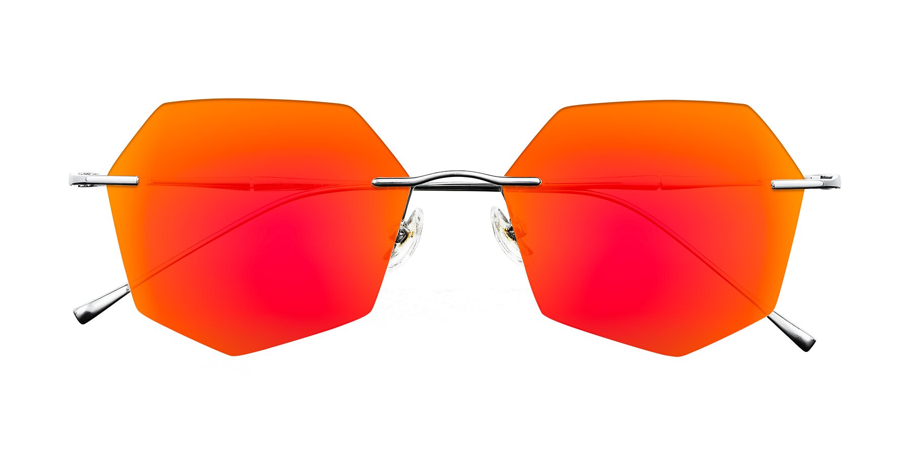 Folded Front of Edme in Silver with Red Gold Mirrored Lenses