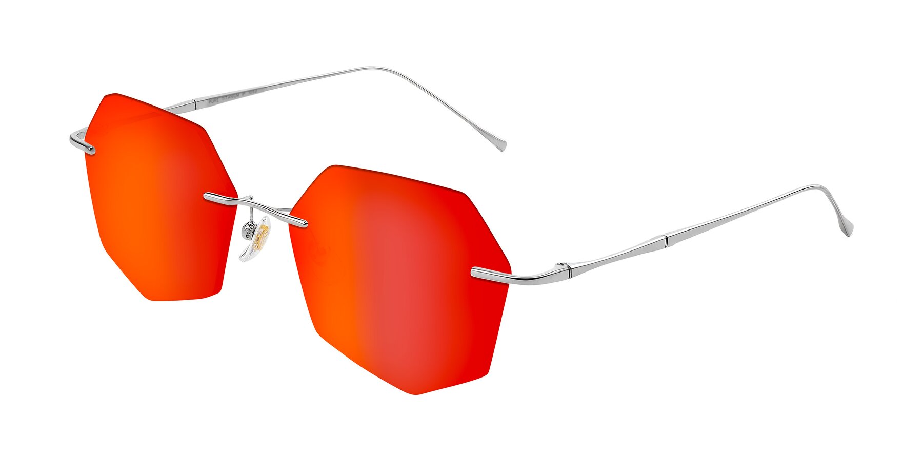 Angle of Edme in Silver with Red Gold Mirrored Lenses