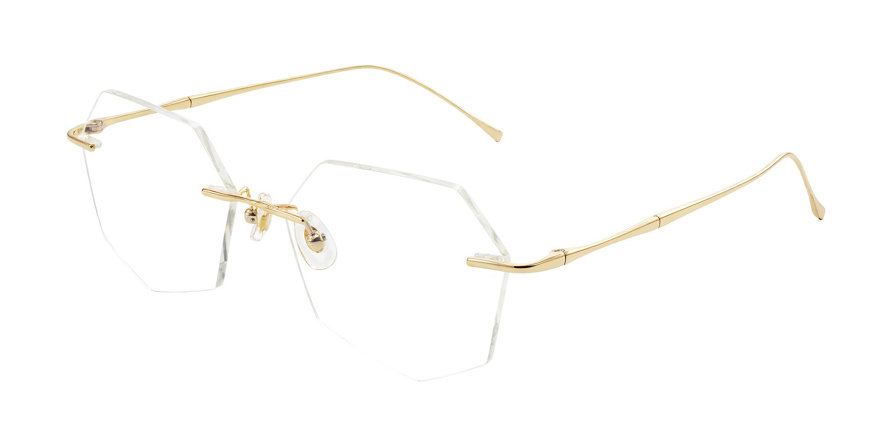 Angle of Edme in Gold with Clear Eyeglass Lenses