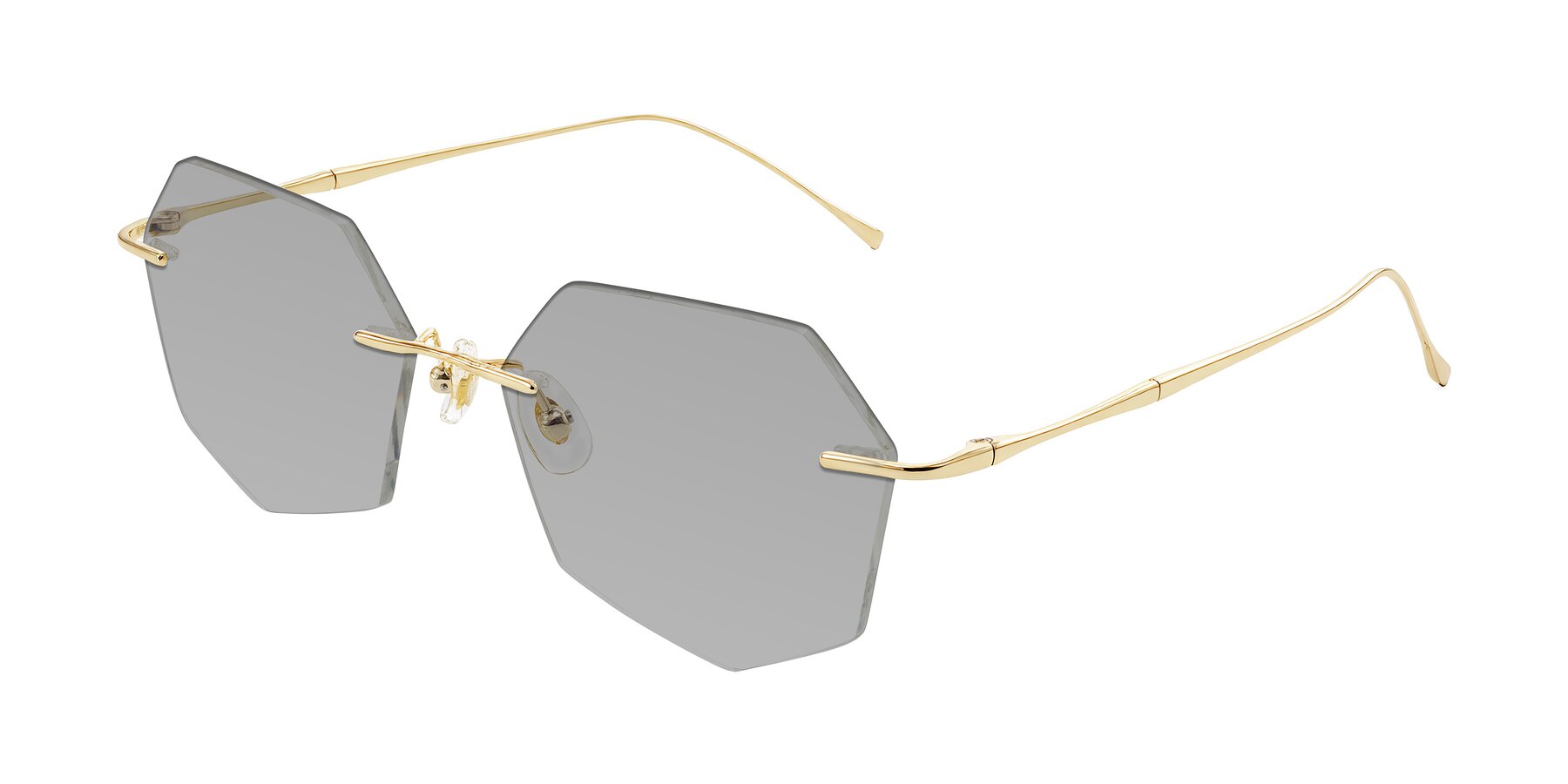 Angle of Edme in Gold with Light Gray Tinted Lenses