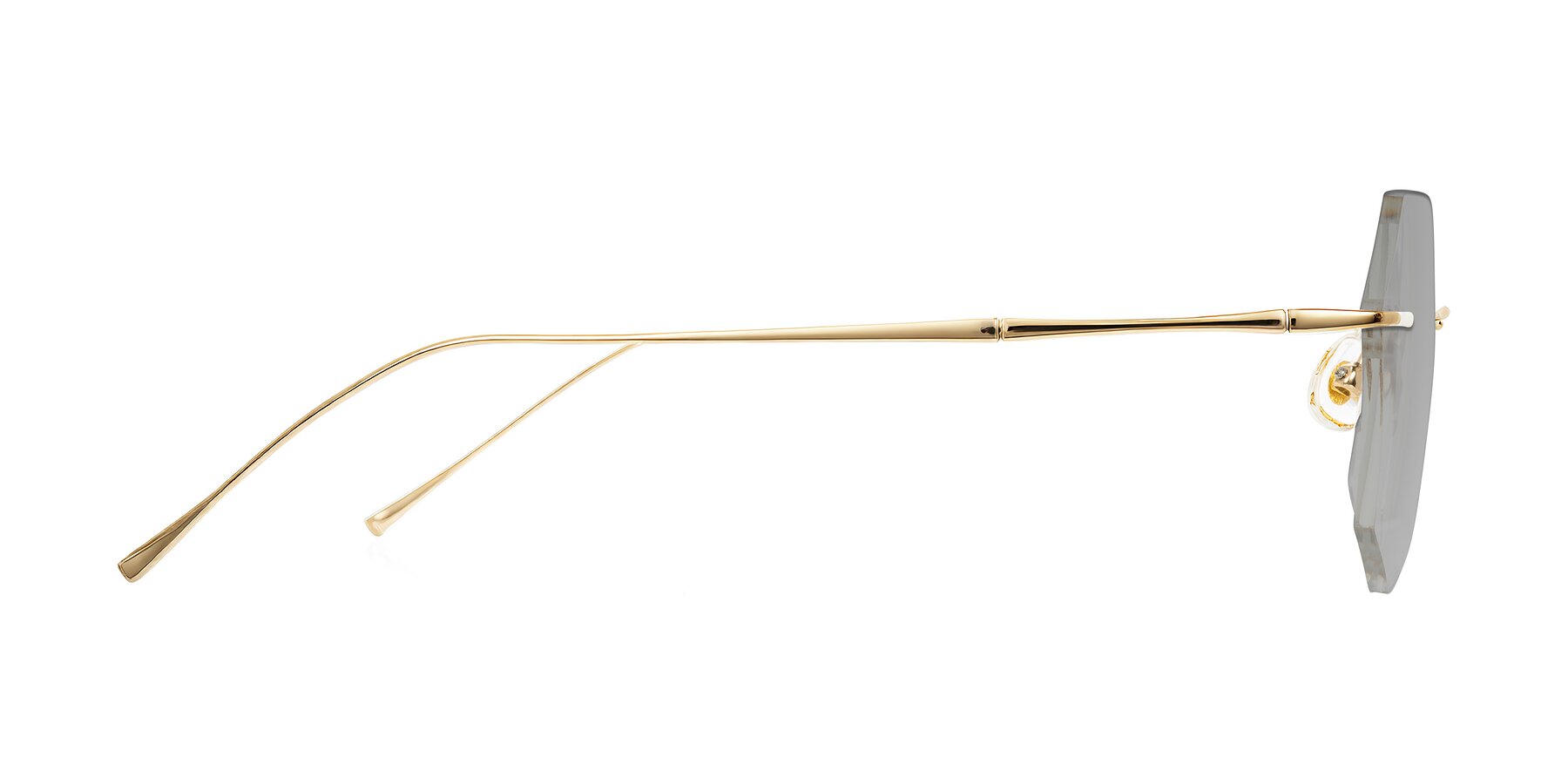 Side of Edme in Gold with Light Gray Tinted Lenses