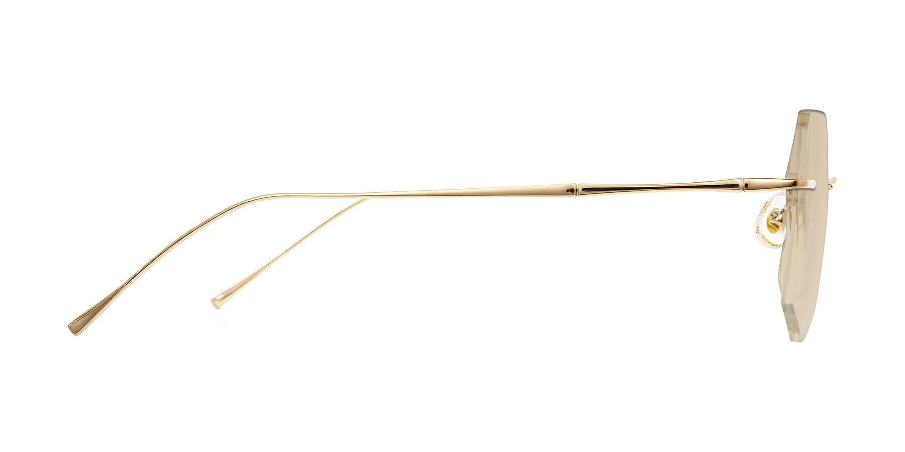 Side of Edme in Gold with Light Brown Tinted Lenses