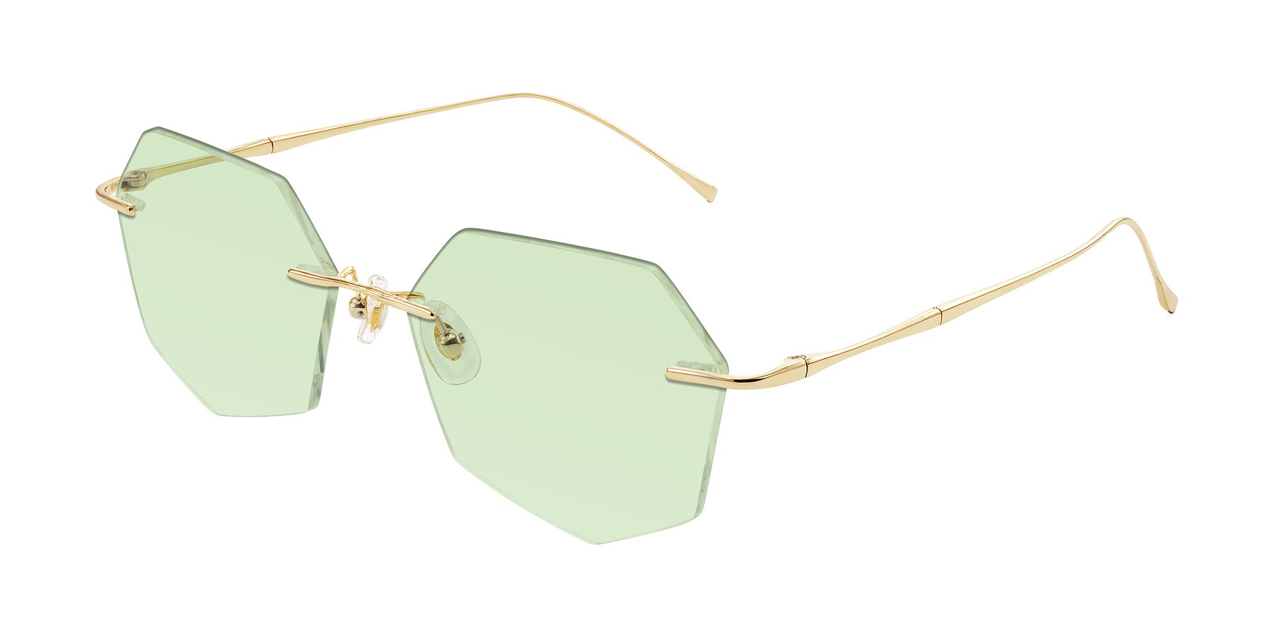 Angle of Edme in Gold with Light Green Tinted Lenses
