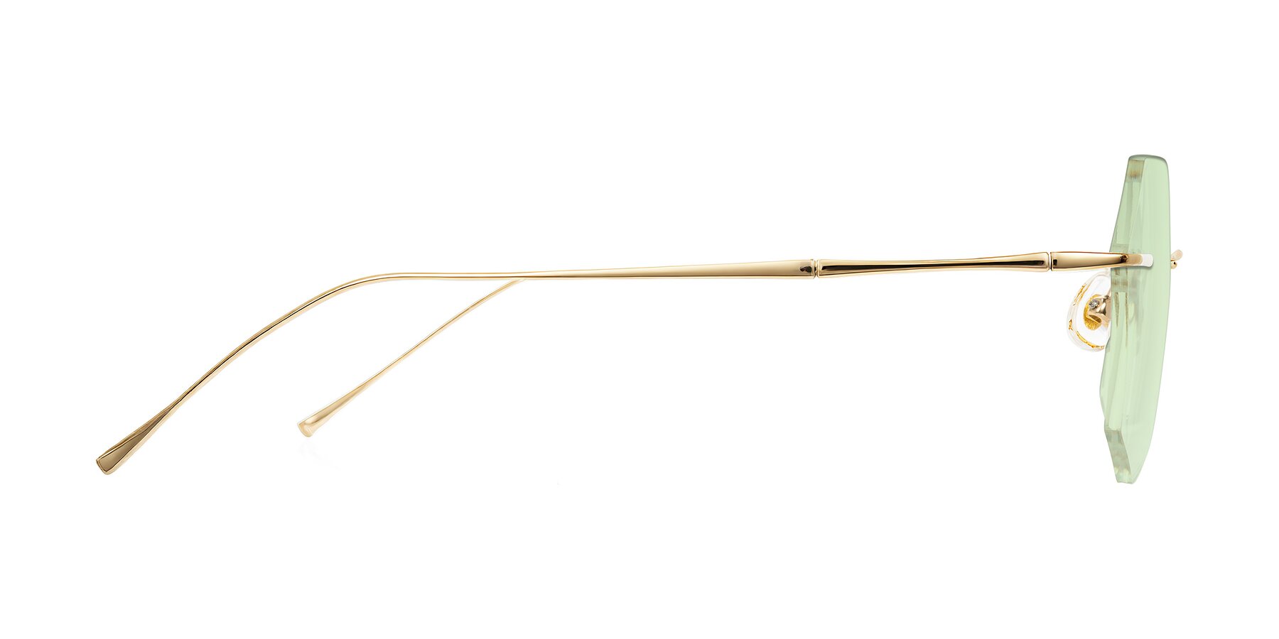 Side of Edme in Gold with Light Green Tinted Lenses
