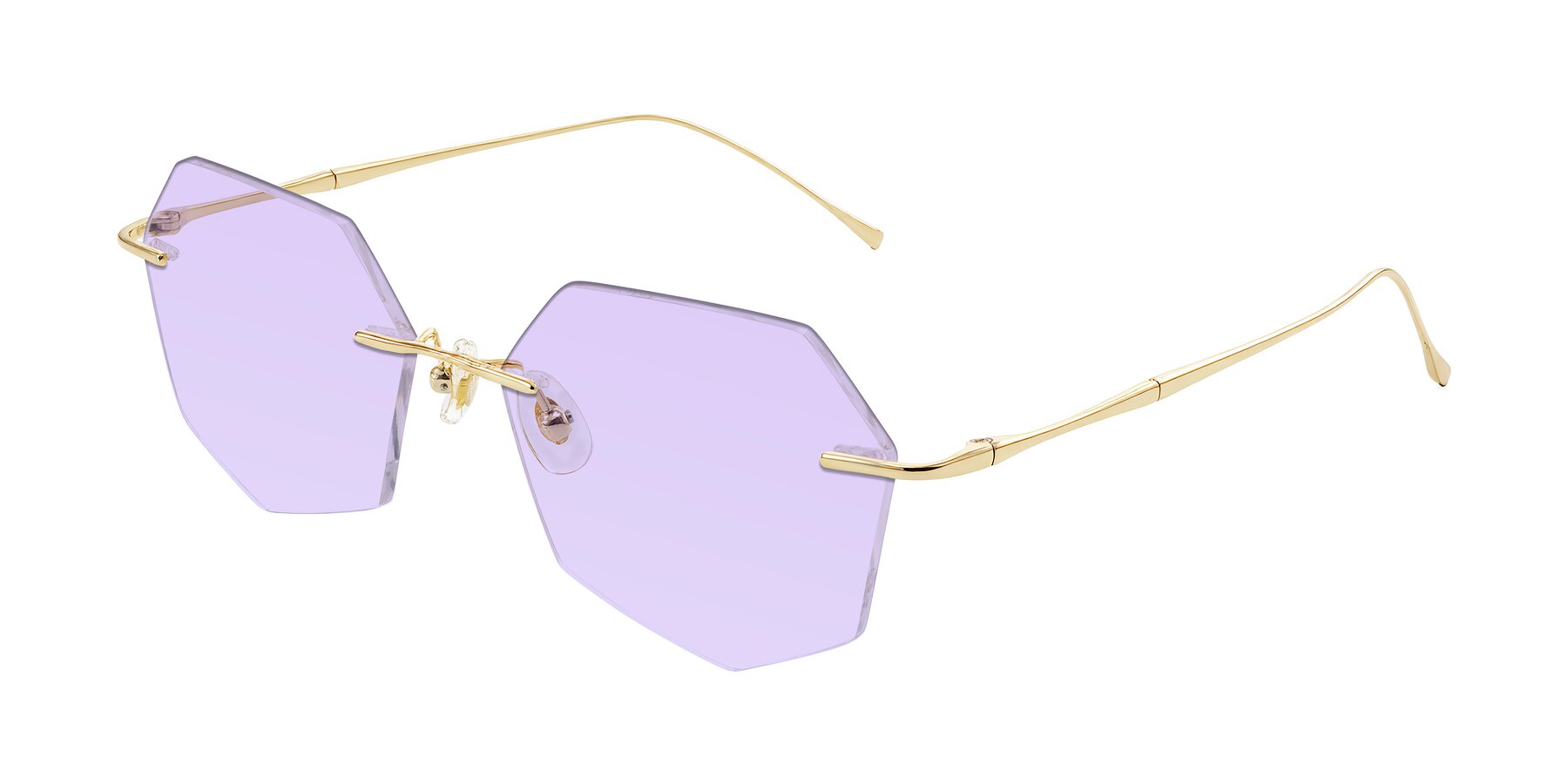 Angle of Edme in Gold with Light Purple Tinted Lenses