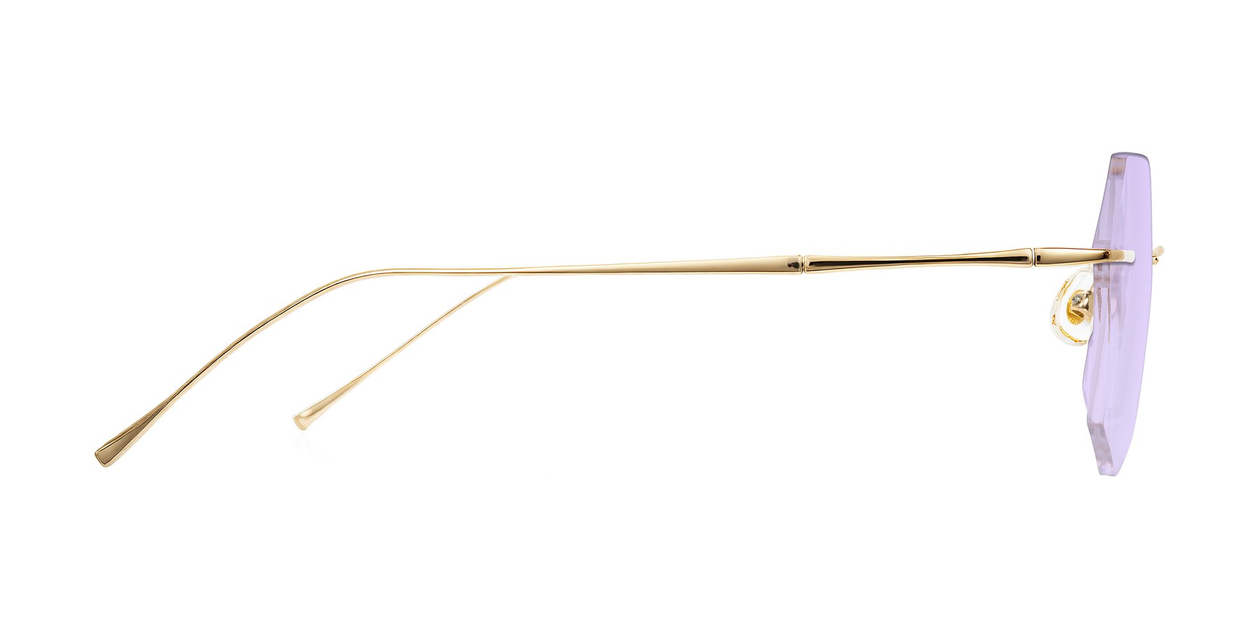 Side of Edme in Gold with Light Purple Tinted Lenses