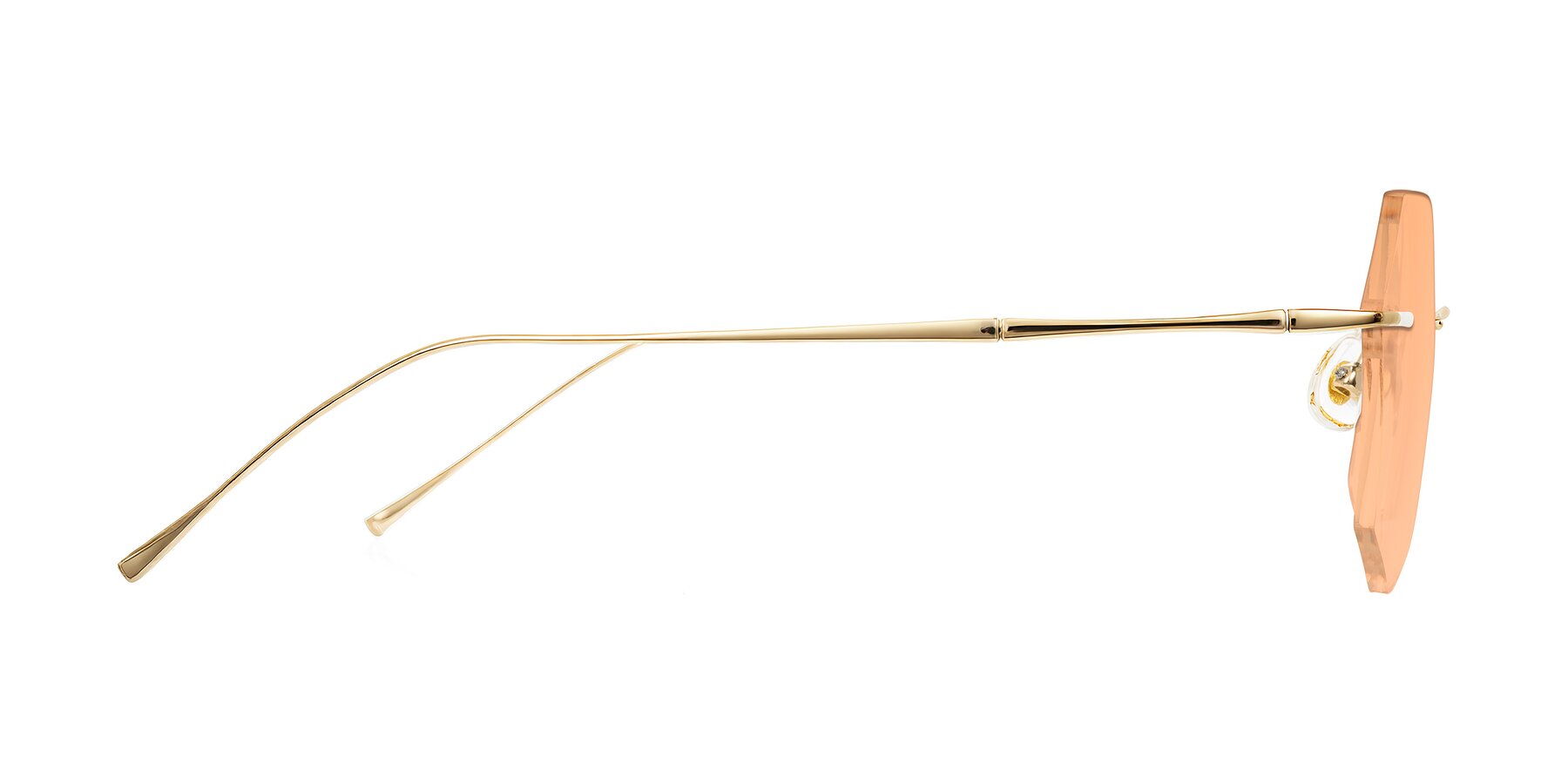 Side of Edme in Gold with Light Orange Tinted Lenses