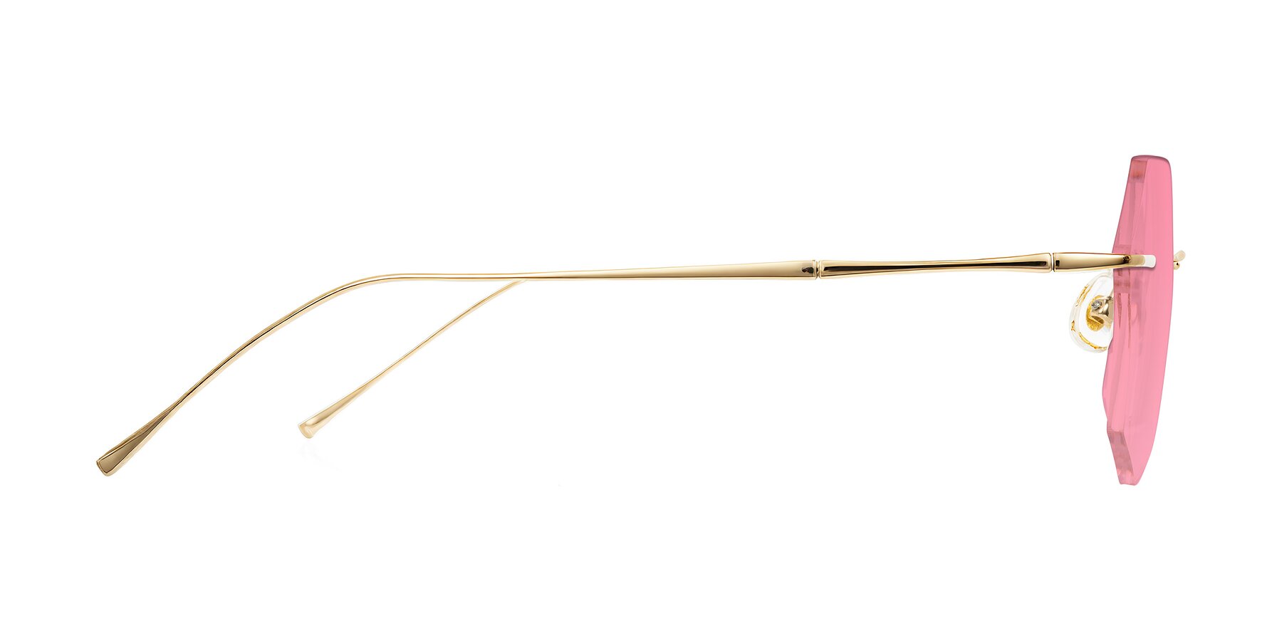 Side of Edme in Gold with Pink Tinted Lenses