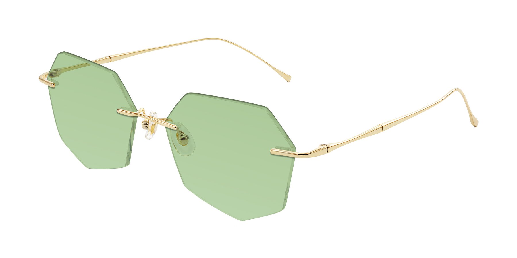 Angle of Edme in Gold with Medium Green Tinted Lenses