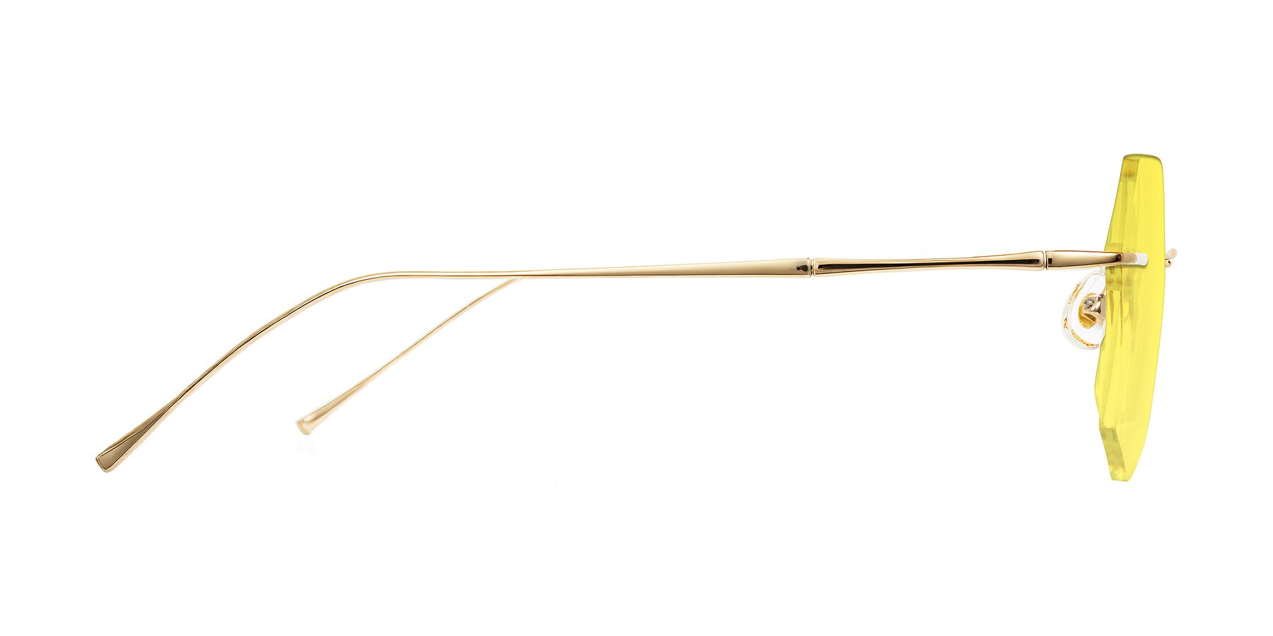 Side of Edme in Gold with Medium Yellow Tinted Lenses