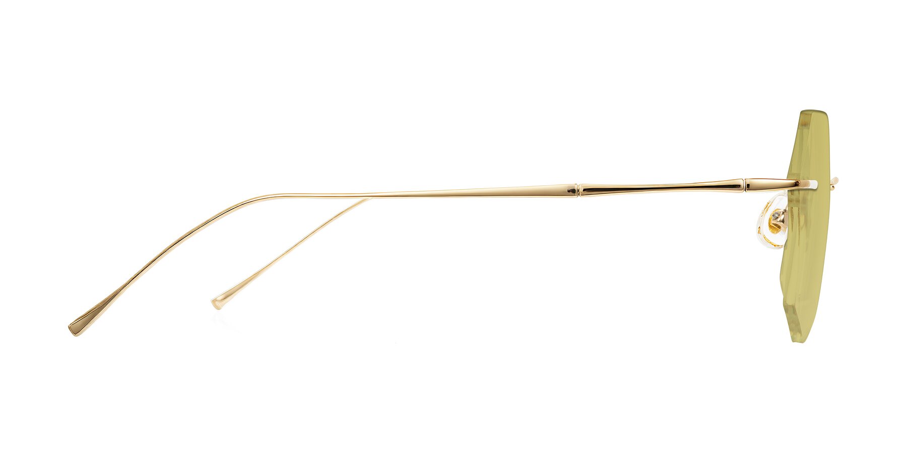 Side of Edme in Gold with Medium Champagne Tinted Lenses