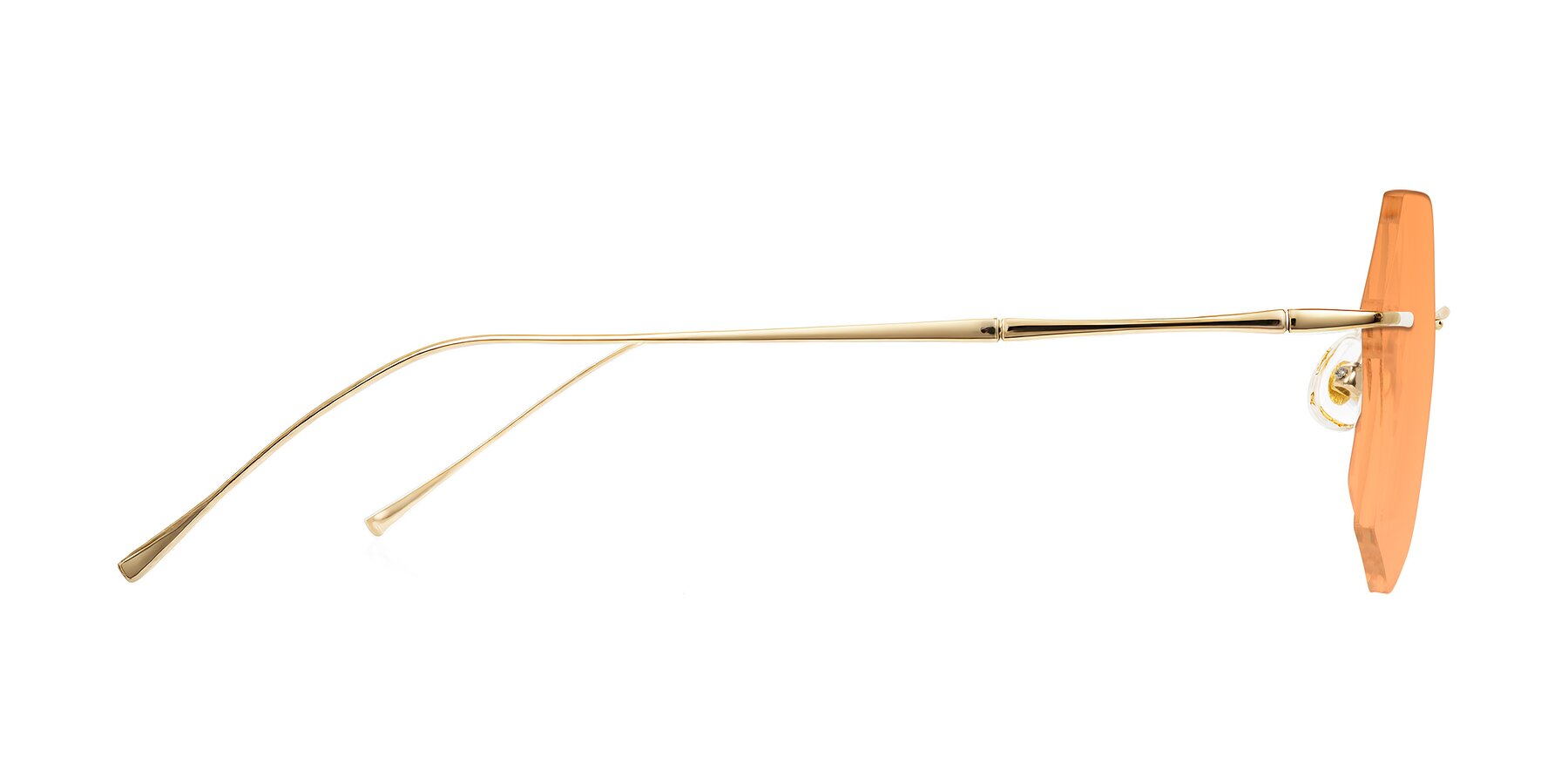 Side of Edme in Gold with Medium Orange Tinted Lenses