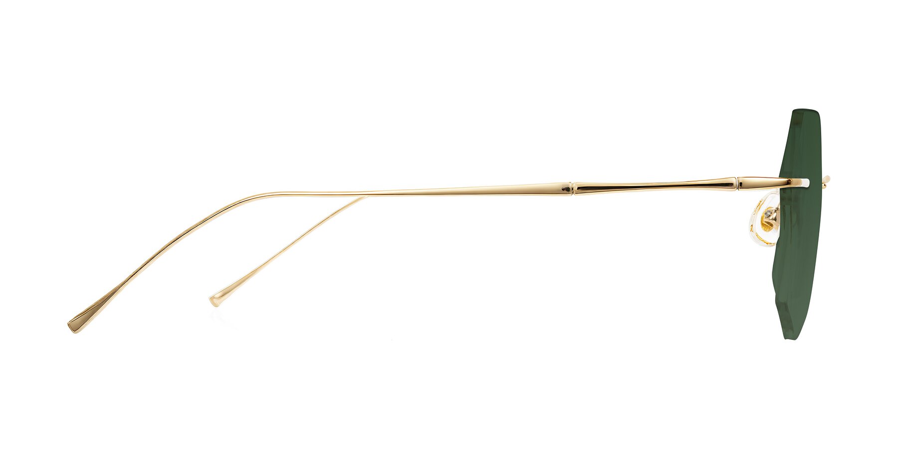 Side of Edme in Gold with Green Tinted Lenses