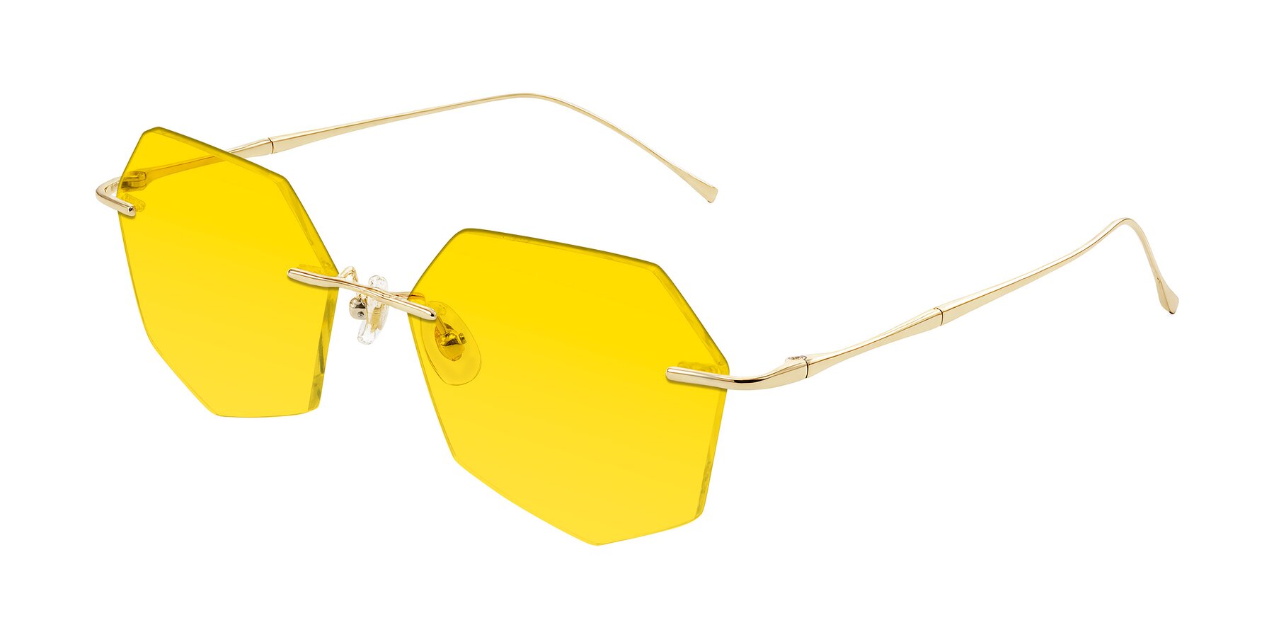 Angle of Edme in Gold with Yellow Tinted Lenses