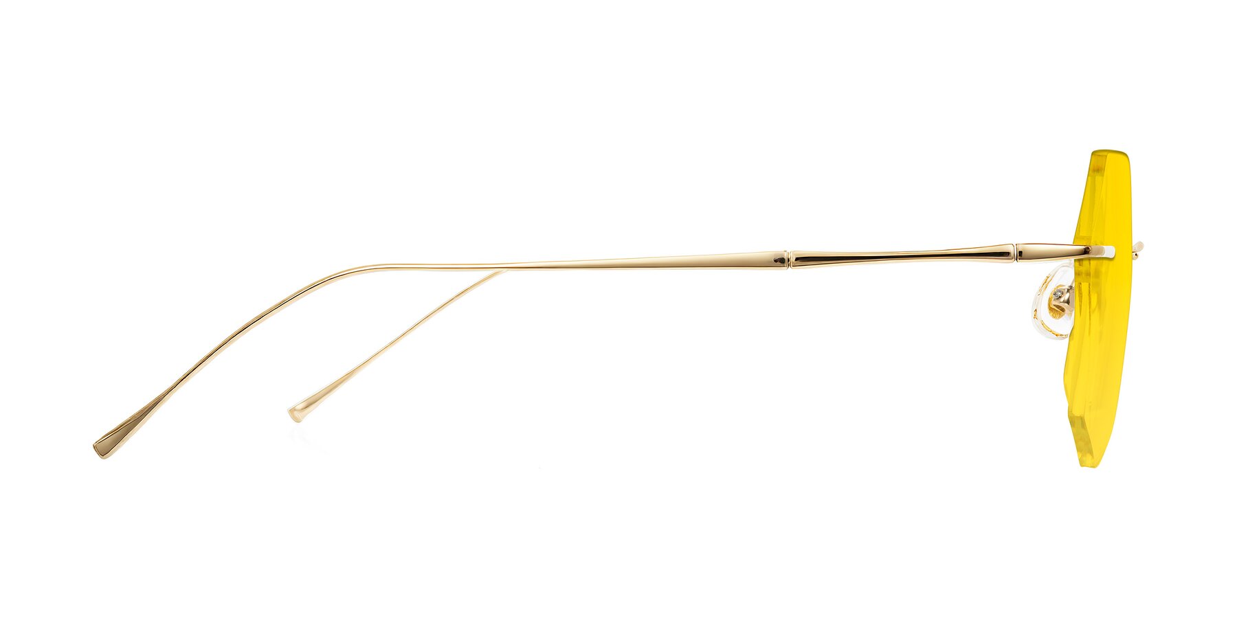 Side of Edme in Gold with Yellow Tinted Lenses