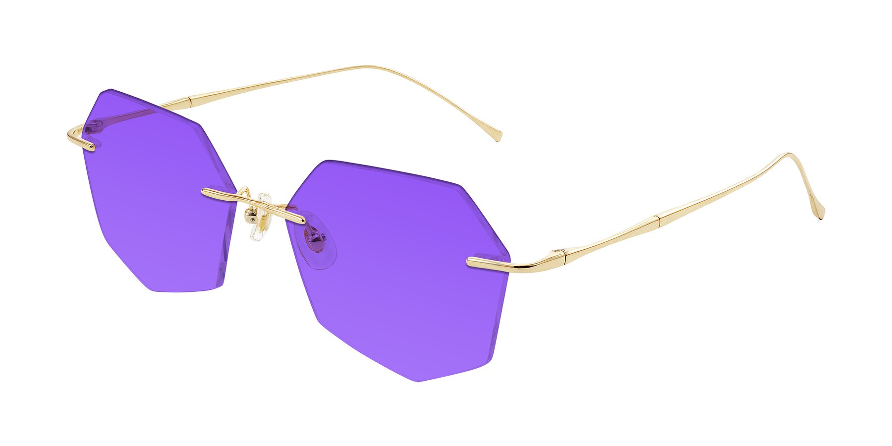 Angle of Edme in Gold with Purple Tinted Lenses