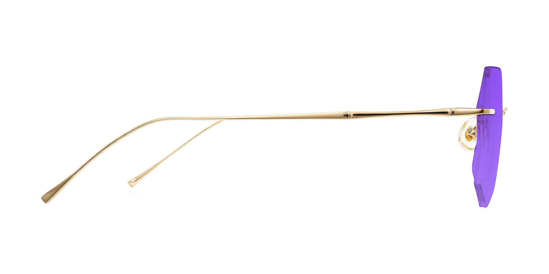 Side of Edme in Gold with Purple Tinted Lenses