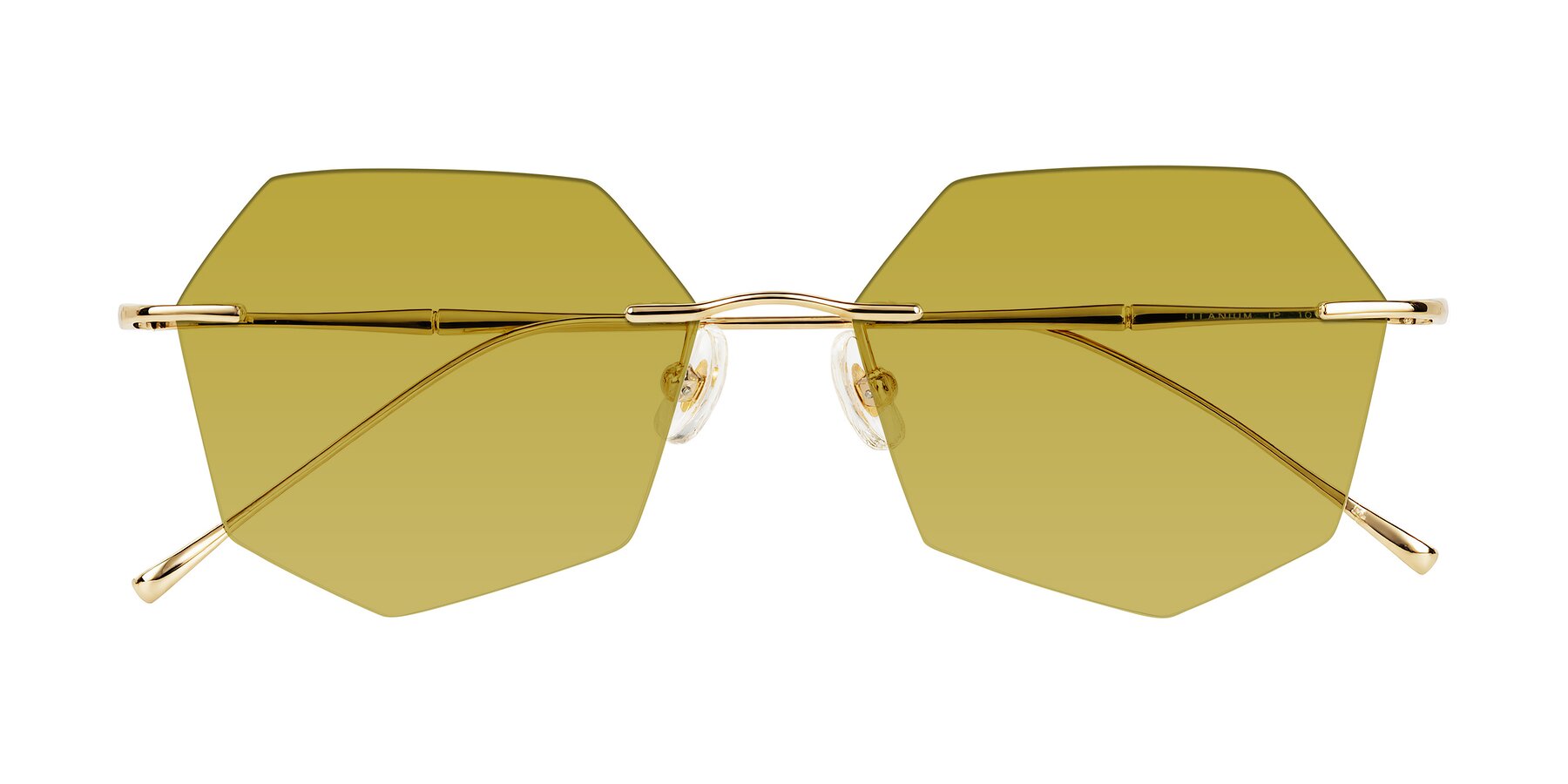 Folded Front of Edme in Gold with Champagne Tinted Lenses