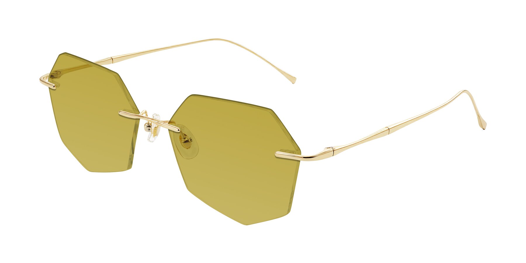 Angle of Edme in Gold with Champagne Tinted Lenses