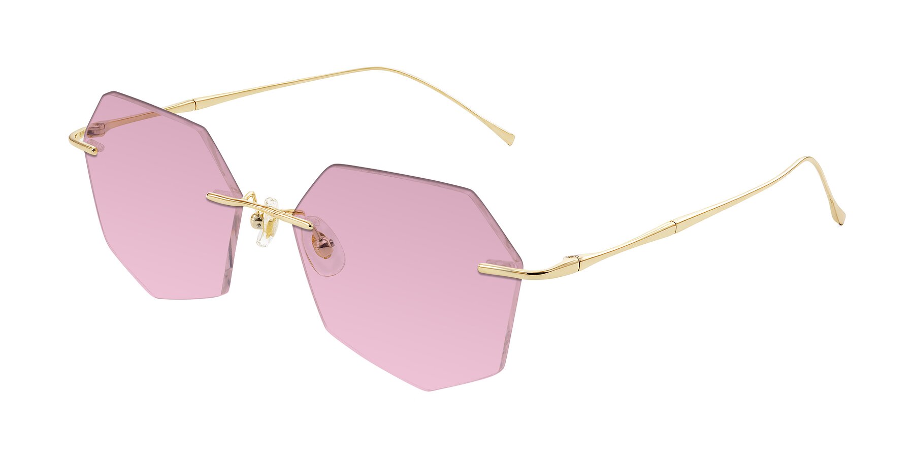 Angle of Edme in Gold with Light Wine Tinted Lenses