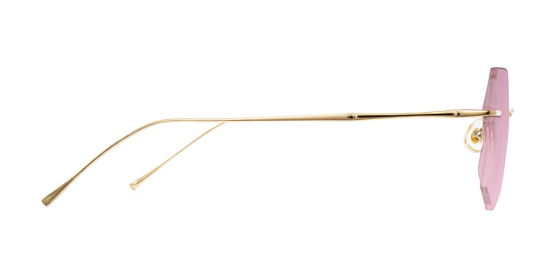 Side of Edme in Gold with Light Wine Tinted Lenses