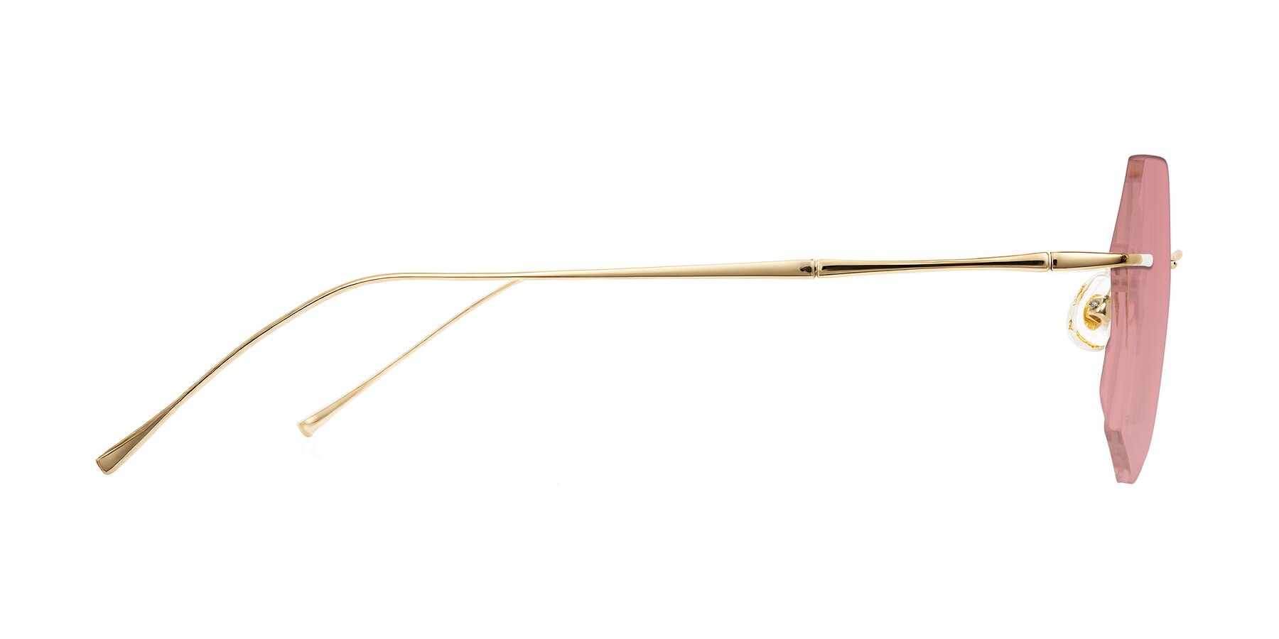 Side of Edme in Gold with Medium Garnet Tinted Lenses